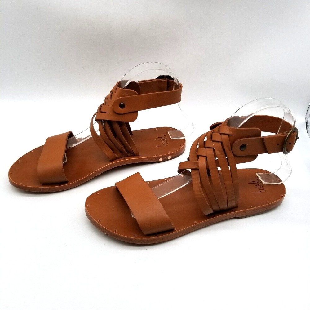 Beek Brown Leather Gladiator Sandals - Picture 2 of 9